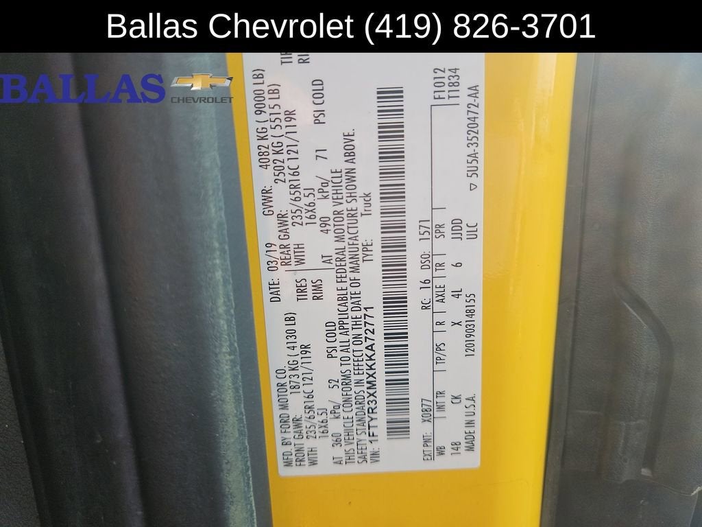 2019 Ford Transit Van T250