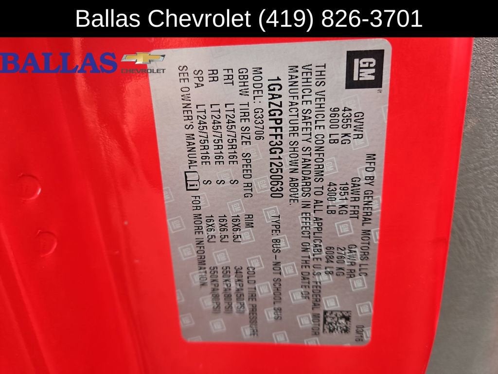 2016 Chevrolet Express Passenger 3500 LT