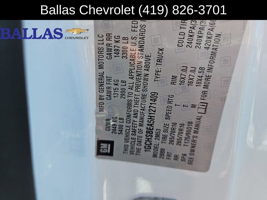 2017 Chevrolet Colorado 2WD WT