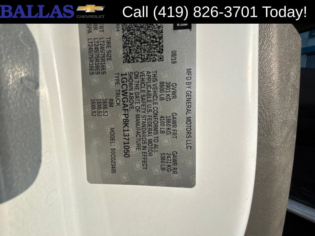 2019 Chevrolet Express Cargo 2500 Work Van
