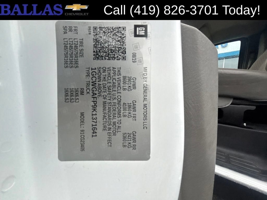 2019 Chevrolet Express Cargo 2500 Work Van
