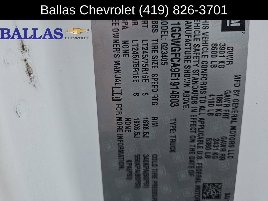 2014 Chevrolet Express Cargo 2500 Work Van