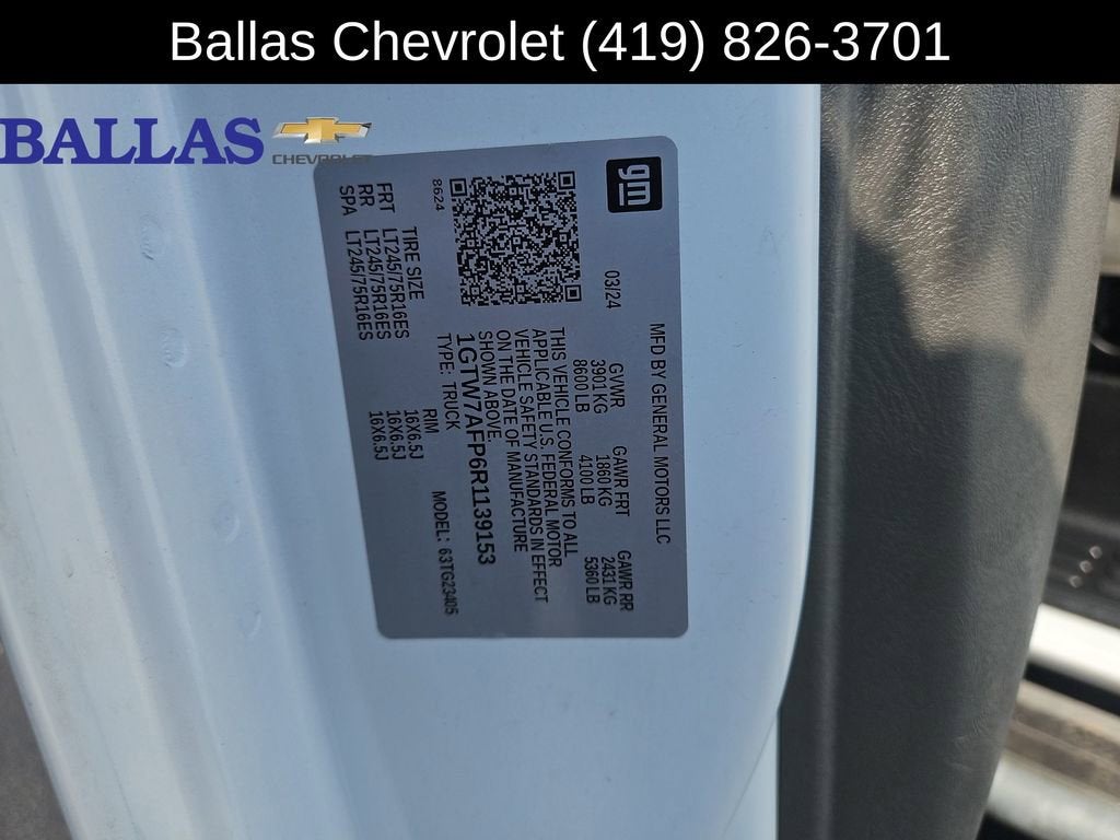 2024 GMC Savana Cargo 2500 Work Van