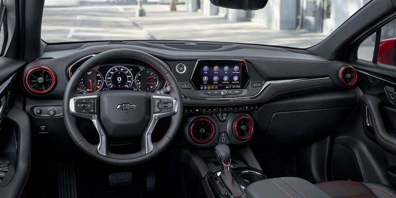 Interior dashboard and steering view of the Chevrolet Blazer