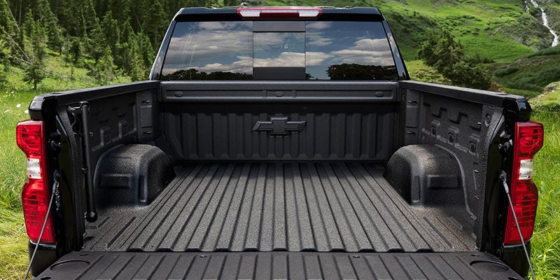 Truck bed of the Chevrolet Silverado-1500 showcasing cargo space