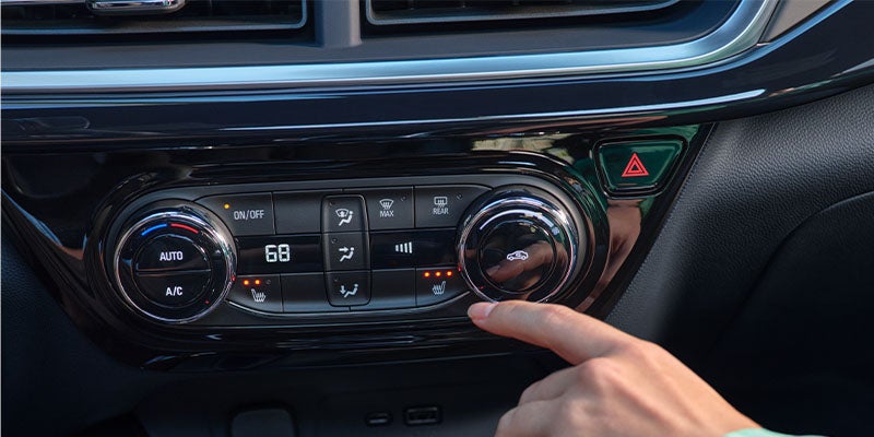 Close-up of the climate control system inside the 2024 Chevrolet Trax